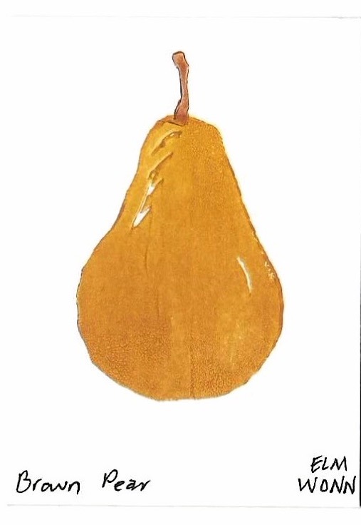 The same brown pear, a second hand-painted copy