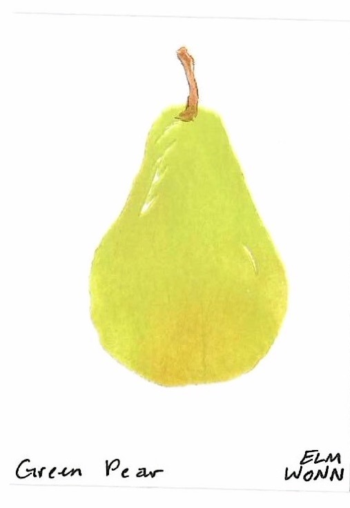 The same green pear, a second hand-painted copy